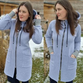 Ahoj švadlenky, Už jste vyzkoušely nový dámský střih na dlouhou, pohodlnou a teplou mikinu Bára? Ještě ne. Tak určitě...